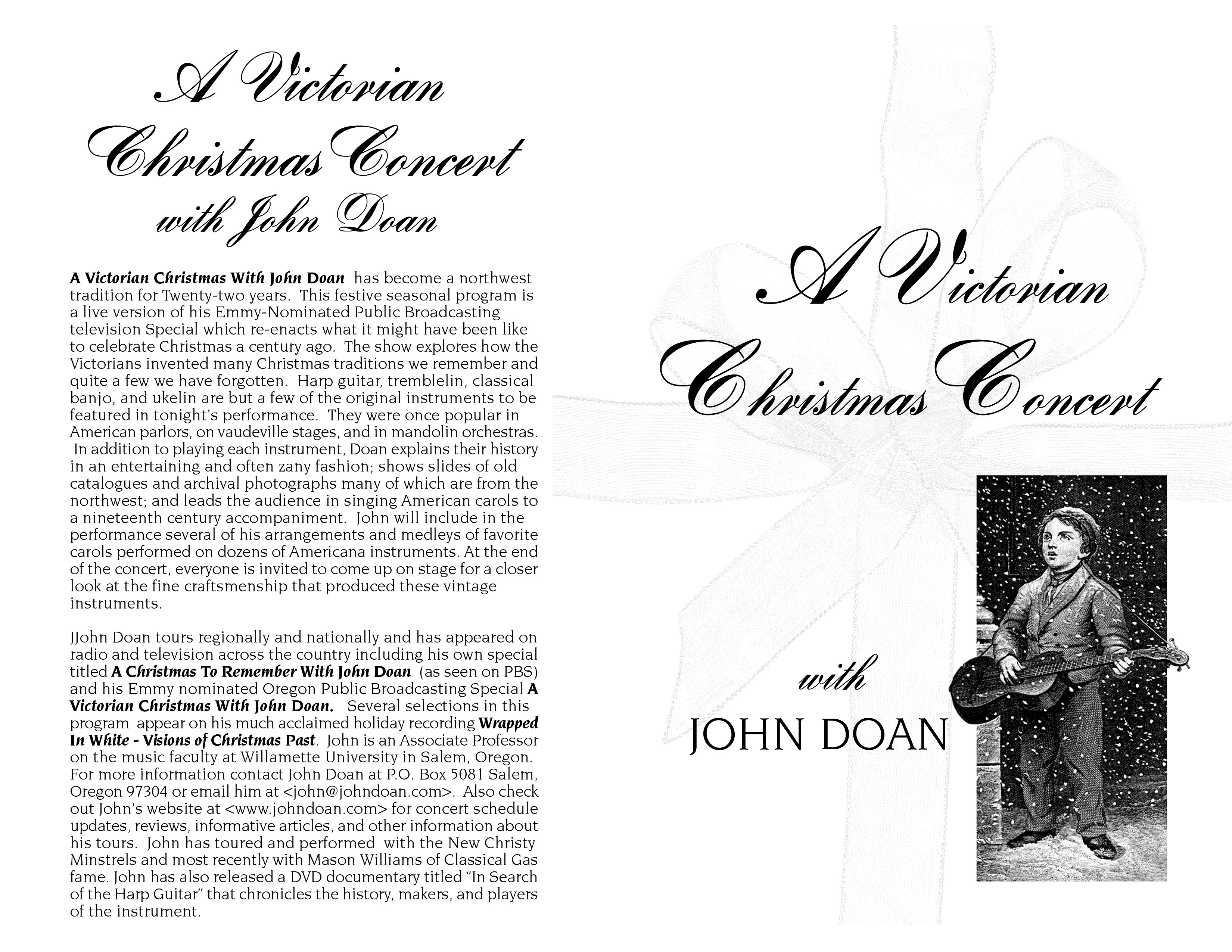 Victorian Christmas Concert Program Page 1