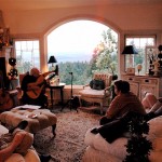 harp guitar retreat group lesson in living room with john doan