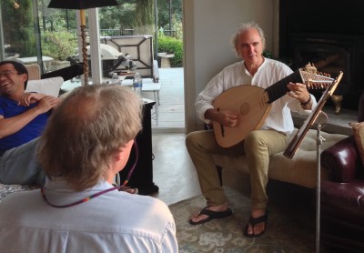 John has the audience in stitches as he starts to play the lute.